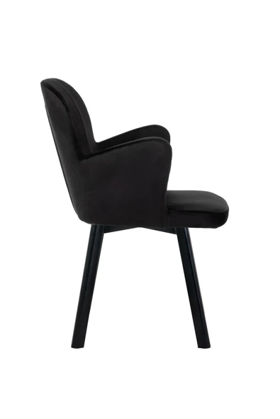 MARKAELZ SİYAH METAL AYAKLI SALON/MUTFAK SANDALYESİ KOLLUKELEBEK (BABYFACE) - 3