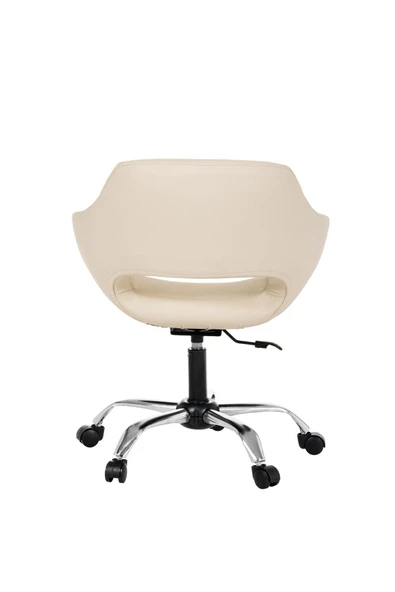 MARKAELZ Krom Metal Ayaklı Ofis Çocuk Odası Çalışma Sandalyesi (ayarlanilabilir) DERİ CİERVO - Resim 4