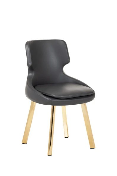 MARKAELZ GOLD METAL AYAKLI SALON/MUTFAK SANDALYESİ SELEKULAK (DERİ) - 2