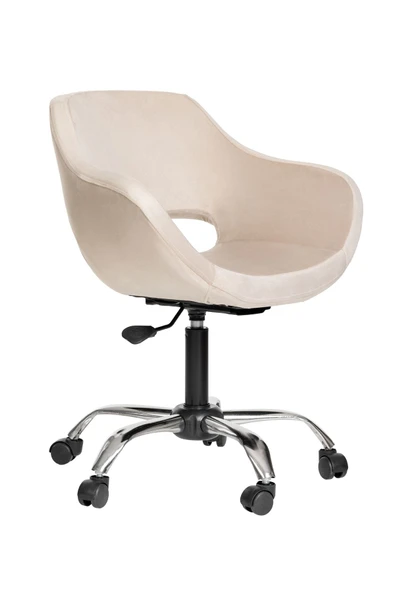 MARKAELZ Krom Metal Ayaklı Ofis Çocuk Odası Çalışma Sandalyesi (AYARLANILABİLİR) BEJ - Resim 2