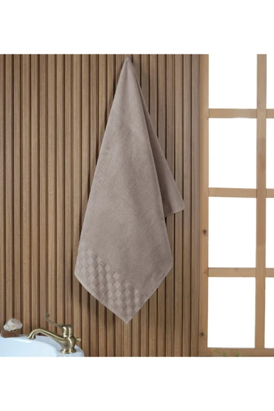 Checker Microcotton 2'li Banyo Havlu Seti Vizon 50x85 cm 75x150 cm - 2