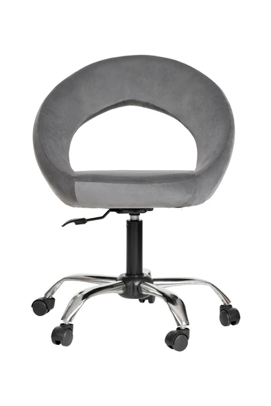 MARKAELZ Krom Metal Ayaklı Ofis Çocuk Odası Çalışma Sandalyesi (AYARLANILABİLİR) Raton Gri