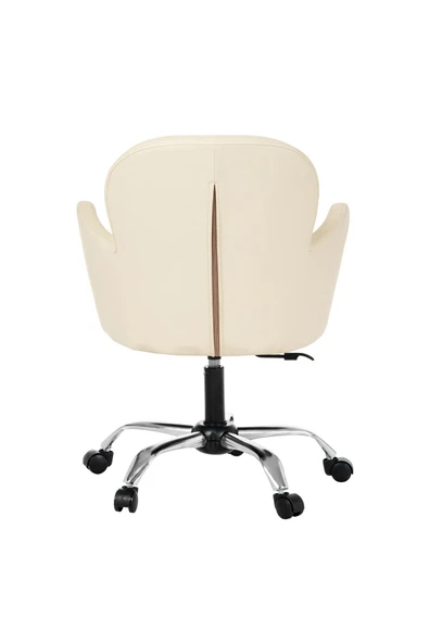 MARKAELZ Krom Metal Ayaklı Ofis Çocuk Odası Çalışma Sandalyesi (ayarlanabilir) DERİ KOLLUKELEBEK - Resim 4