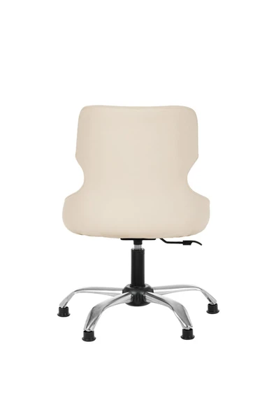 MARKAELZ Krom Metal Ayaklı Ofis Çocuk Odası Çalışma Sandalyesi (ayarlanilabilir)DERİ PAPUÇLU SELEKULAK - Resim 4