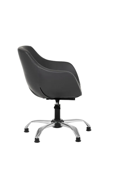 MARKAELZ Krom Metal Ayaklı Ofis Çocuk Odası Çalışma Sandalyesi (ayarlanilabilir) Papuçlu Deri Monoko - Resim 3