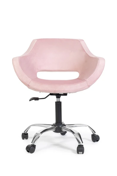 MARKAELZ Krom Metal Ayaklı Ofis Çocuk Odası Çalışma Sandalyesi (AYARLANILABİLİR) Pembe