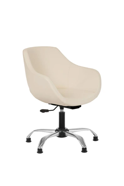 MARKAELZ Krom Metal Ayaklı Ofis Çocuk Odası Çalışma Sandalyesi (ayarlanilabilir) Papuçlu Deri Monoko - Resim 2