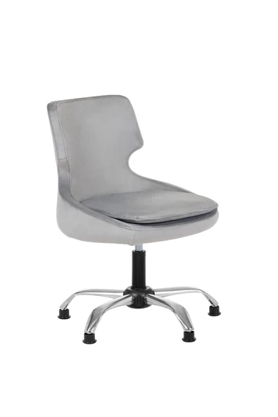 MARKAELZ Krom Metal Ayaklı Ofis Çocuk Odası Çalışma Sandalyesi (ayarlanilabilir) PAPUÇLU SELEKULAK - Resim 2