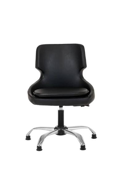 MARKAELZ Krom Metal Ayaklı Ofis Çocuk Odası Çalışma Sandalyesi (ayarlanilabilir)DERİ PAPUÇLU SELEKULAK