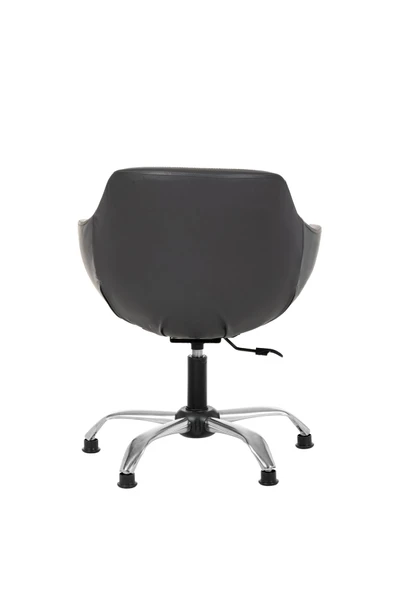 MARKAELZ Krom Metal Ayaklı Ofis Çocuk Odası Çalışma Sandalyesi (ayarlanilabilir) Papuçlu Deri Monoko - Resim 4