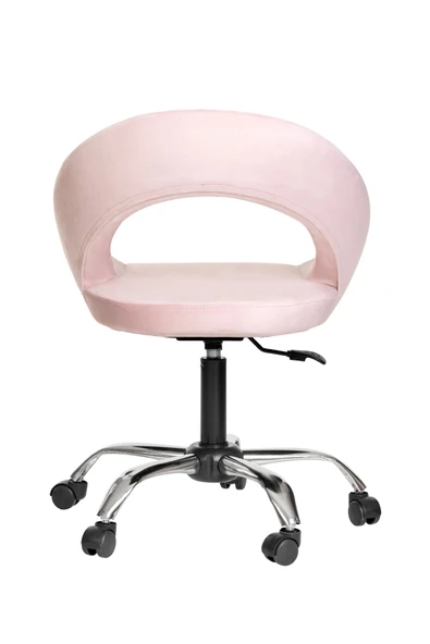 MARKAELZ Krom Metal Ayaklı Ofis Çocuk Odası Çalışma Sandalyesi (AYARLANILABİLİR) Raton Pembe - Resim 4