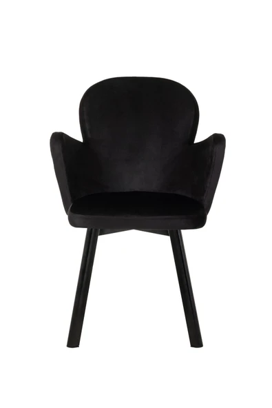 MARKAELZ SİYAH METAL AYAKLI SALON/MUTFAK SANDALYESİ KOLLUKELEBEK (BABYFACE)