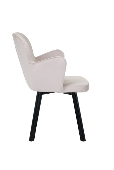 MARKAELZ SİYAH METAL AYAKLI SALON/MUTFAK SANDALYESİ KOLLUKELEBEK (BABYFACE) - Resim 3