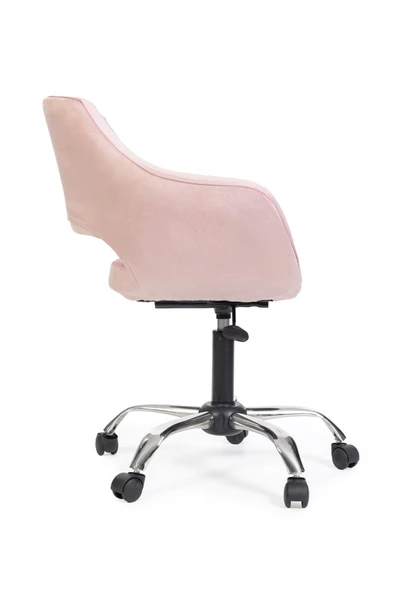 MARKAELZ Krom Metal Ayaklı Ofis Çocuk Odası Çalışma Sandalyesi (AYARLANILABİLİR) Pembe - Resim 3