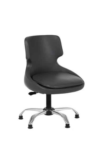 MARKAELZ Krom Metal Ayaklı Ofis Çocuk Odası Çalışma Sandalyesi (ayarlanilabilir)DERİ PAPUÇLU SELEKULAK - Resim 2