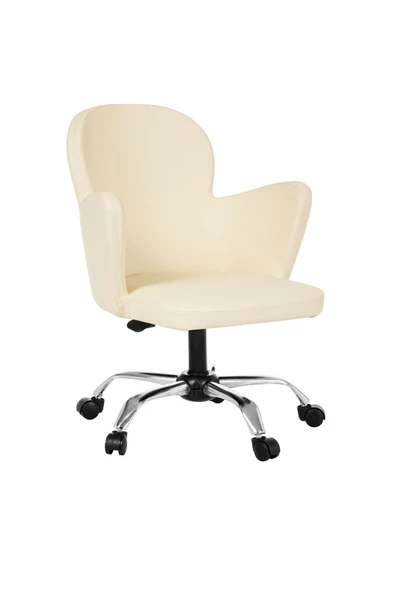 MARKAELZ Krom Metal Ayaklı Ofis Çocuk Odası Çalışma Sandalyesi (ayarlanabilir) DERİ KOLLUKELEBEK - Resim 2