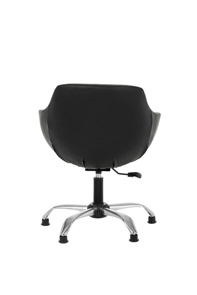 MARKAELZ Krom Metal Ayaklı Ofis Çocuk Odası Çalışma Sandalyesi (ayarlanilabilir) Papuçlu Deri Monoko - Resim 4