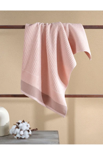 Salerno Fitilli 3'lü Banyo Havlu Seti Pudra 30x50 cm 50x85 cm 70x140 cm - 3
