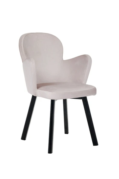 MARKAELZ SİYAH METAL AYAKLI SALON/MUTFAK SANDALYESİ KOLLUKELEBEK (BABYFACE) - Resim 2