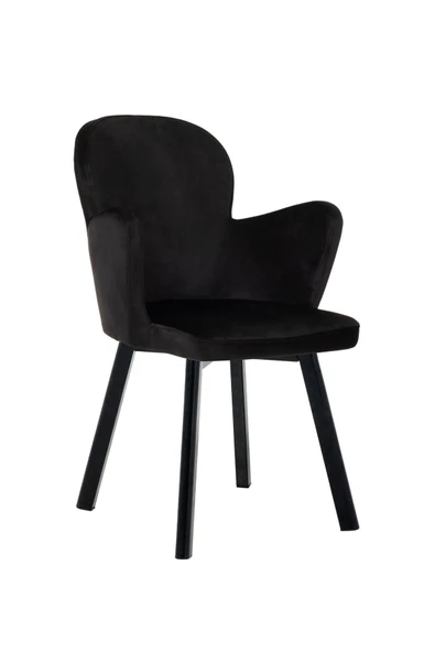 MARKAELZ SİYAH METAL AYAKLI SALON/MUTFAK SANDALYESİ KOLLUKELEBEK (BABYFACE) - 2