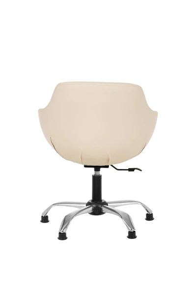 MARKAELZ Krom Metal Ayaklı Ofis Çocuk Odası Çalışma Sandalyesi (ayarlanilabilir) Papuçlu Deri Monoko - Resim 4