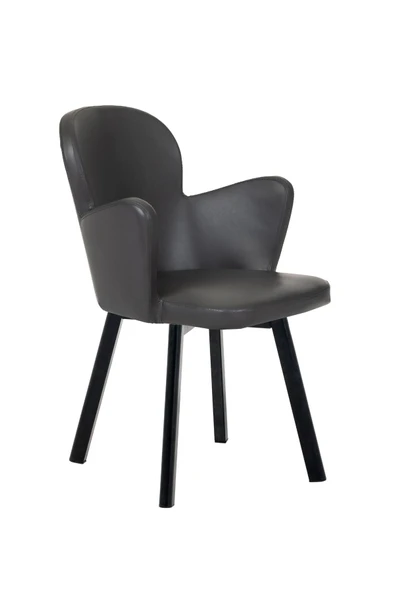 MARKAELZ SİYAH METAL AYAKLI SALON/MUTFAK SANDALYESİ KOLLUKELEBEK (DERİ) - 2