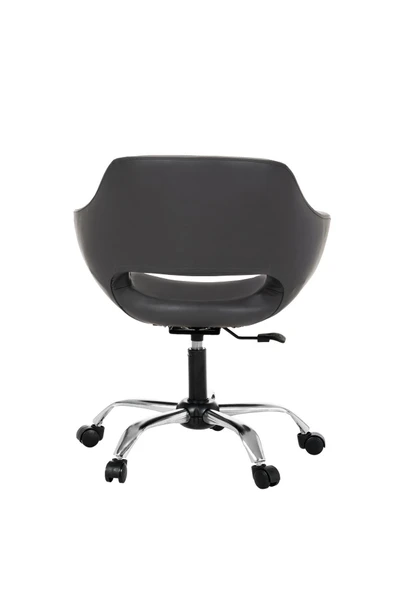 MARKAELZ Krom Metal Ayaklı Ofis Çocuk Odası Çalışma Sandalyesi (ayarlanilabilir) DERİ CİERVO - Resim 4