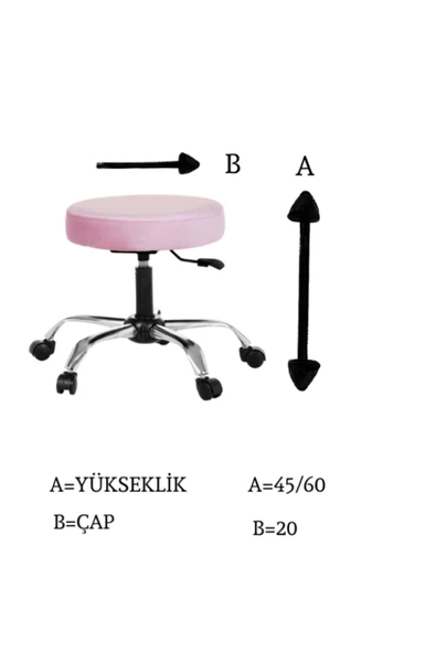 MARKAELZ Krom Ayakli 360 Derece Dönen Tabure - 2