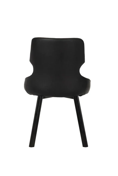 MARKAELZ SİYAH METAL AYAKLI SALON/MUTFAK SANDALYESİ SELEKULAK (DERİ) - 4