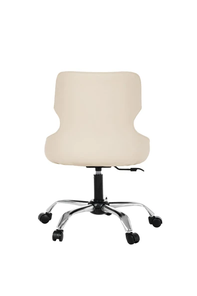 MARKAELZ Krom Metal Ayakli Ofis Çocuk Odasi Çalişma Sandalyesi(ayarlanabilir)DERİ SELEKULAK - 4