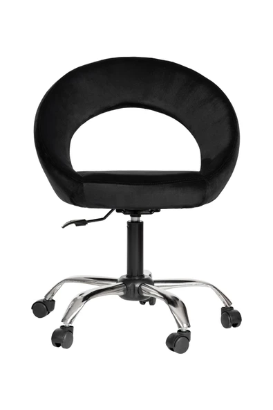 MARKAELZ Krom Metal Ayaklı Ofis Çocuk Odası Çalışma Sandalyesi (AYARLANILABİLİR) RATON SİYAH