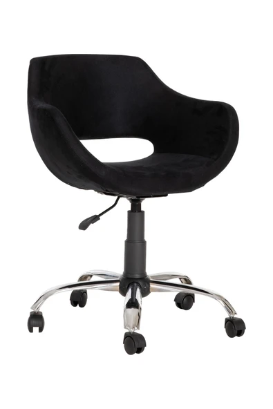 MARKAELZ Krom Metal Ayaklı Ofis Çocuk Odası Çalışma Sandalyesi (AYARLANILABİLİR) Siyah - Resim 2