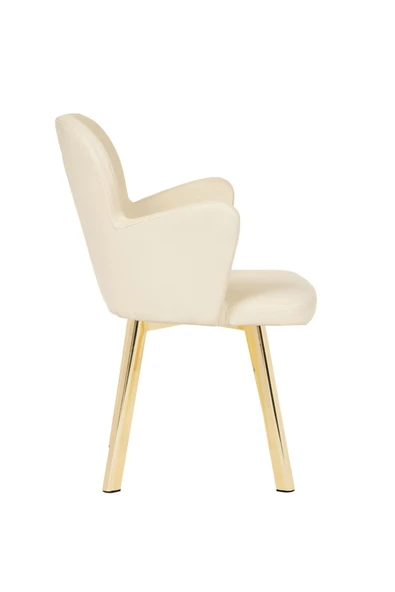 MARKAELZ GOLD METAL AYAKLI SALON/MUTFAK SANDALYESİ KOLLUKELEBEK (DERİ) - 3