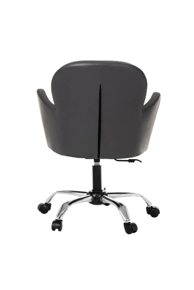 MARKAELZ Krom Metal Ayaklı Ofis Çocuk Odası Çalışma Sandalyesi (ayarlanabilir) DERİ KOLLUKELEBEK - Resim 4