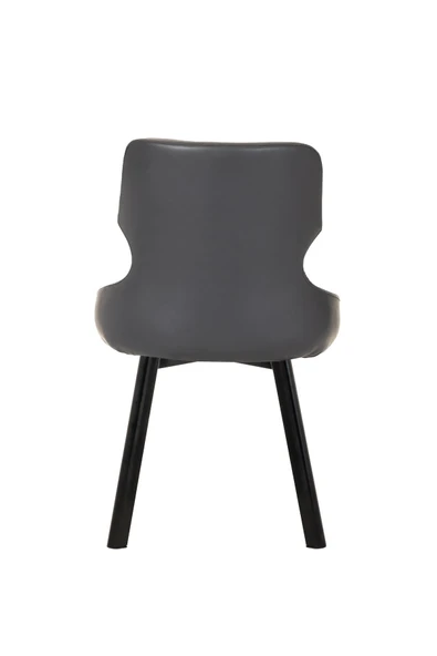 MARKAELZ SİYAH METAL AYAKLI SALON/MUTFAK SANDALYESİ SELEKULAK (DERİ) - Resim 4