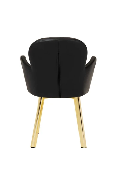 MARKAELZ GOLD METAL AYAKLI SALON/MUTFAK SANDALYESİ KOLLUKELEBEK (DERİ) - Resim 4