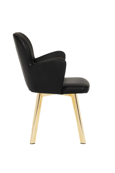 MARKAELZ GOLD METAL AYAKLI SALON/MUTFAK SANDALYESİ KOLLUKELEBEK (DERİ) - Resim 3