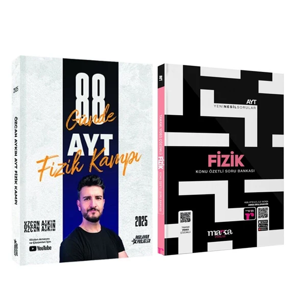 Özcan Aykın 2025 AYT 88 Günde Fizik Kampı ve Marka Soru Bankası Seti 2 Kitap