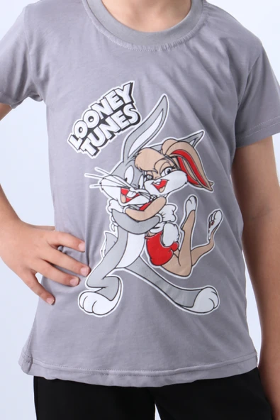 ERKEK ÇOCUK TSHİRT KARAKTER BASKILI BİSİKLET YAKA F16 - 8