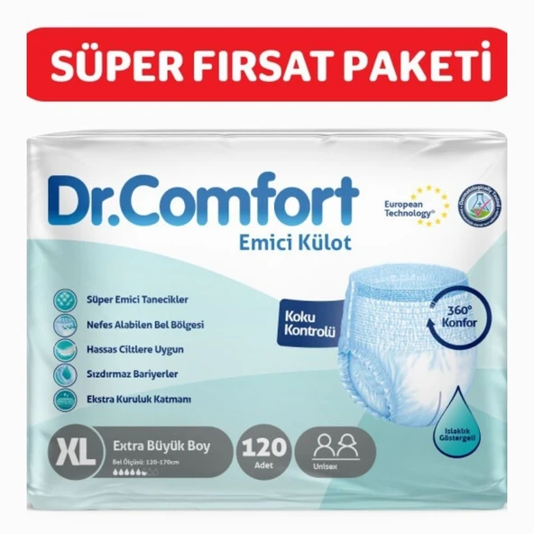 Dr.Comfort Yetişkin Emici Külot Ekstra Large 30'lu 4 paket 120 adet ürün görseli 1