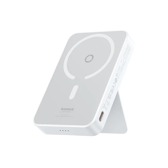 Baseus MagPro Magnetic Bracket Wireless Fast-Charging Power Bank 5000mAh 20W Stellar White(with Simply Series Charging Cable Type-C to Type-C (20V/3A) 30cm White)