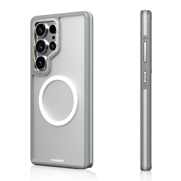 Galaxy S25 Ultra Kılıf M-safe Şarj Özellikli Youngkit Rock Sand Serisi Kapak - 4