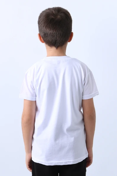 ERKEK ÇOCUK TSHİRT KARAKTER BASKILI BİSİKLET YAKA F16 - 4