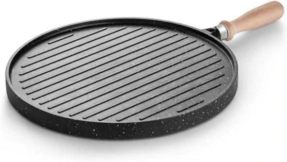 Bondy Premium Döküm Granit Çift Taraflı Izgara&Gözleme Tavası - 35 Cm - 2