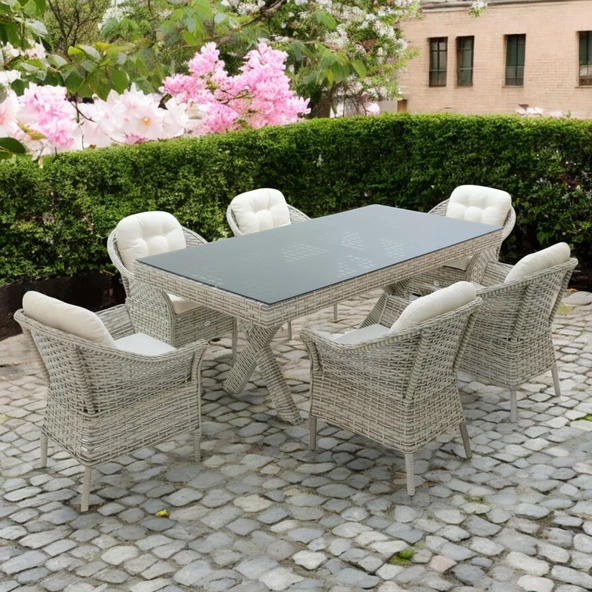 Spark | Rehome 100x200 Rattan Bahçe Masa Takımı | 316 ürün görseli 1