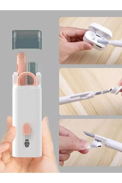 TİNEKE Çok Fonksiyonlu 7 Parça Airpods Klavye Ekran Kulaklık Temizleme Kiti - 2