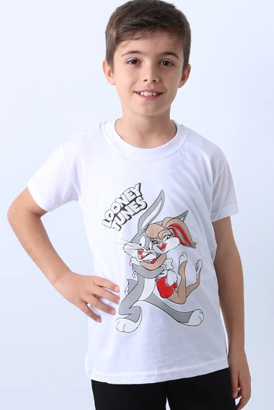 ERKEK ÇOCUK TSHİRT KARAKTER BASKILI BİSİKLET YAKA F16 - 2