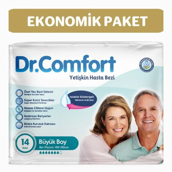 Dr.Comfort Yetişkin Bel Bantlı Hasta Bezi Large 7'li 2 paket 14 adet