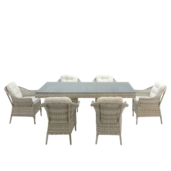 Spark | Rehome 100x200 Rattan Bahçe Masa Takımı | 316 - Resim 3