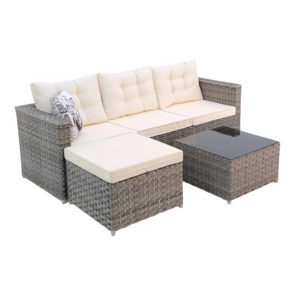 Savanna | Rehome Rattan Puflu L Köşe Koltuk | 708 - 4